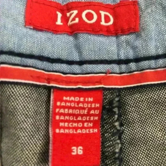 Flat Front Izod Blue Shorts Sz 36 NWT - Picture 4 of 5